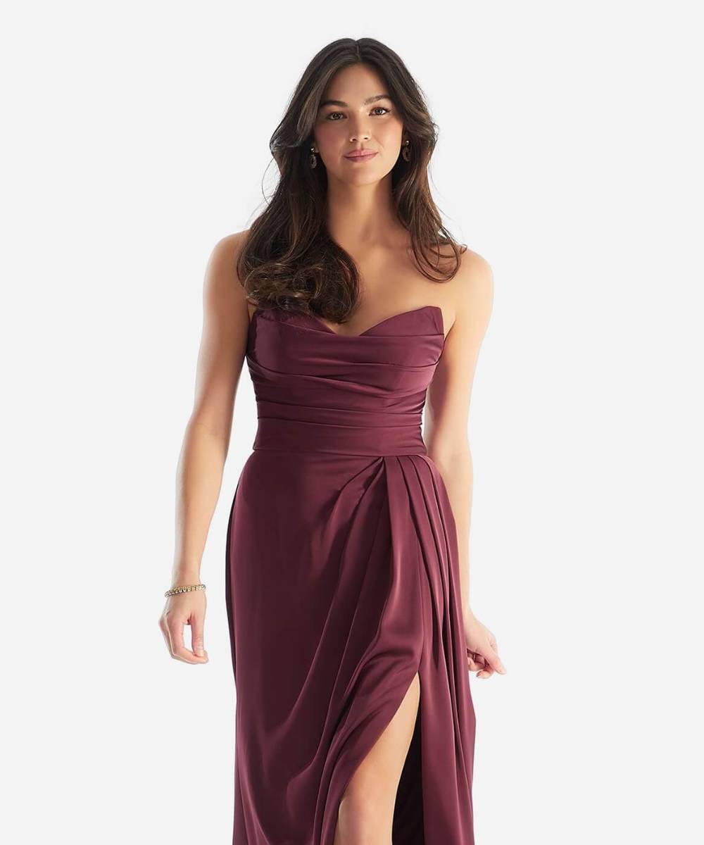 Model wearing a bridesmaids dress